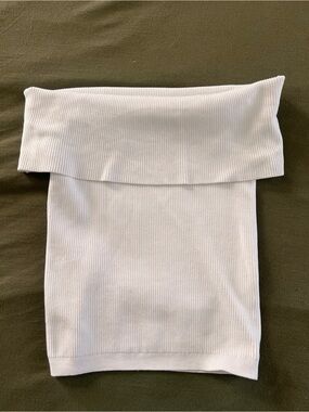 Off-Shoulder Ribbed White Top